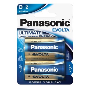 Stavbatteri Panasonic Evolta High Premium 1,5V D LR20 2-pack