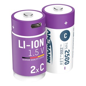 Laddbara C Li-ion,1,5V/2500Mah 2-pack