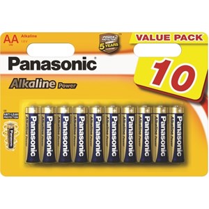 Stavbatteri Panasonic Alkaline Power 1,5V AA LR6 10-pack