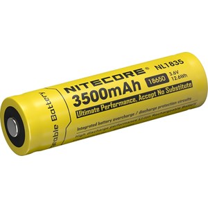 Nitecore Batteri NL1835 18650, Li-Ion 3,7V, 3500 mAh  med krets,